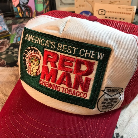 vintage red man hat